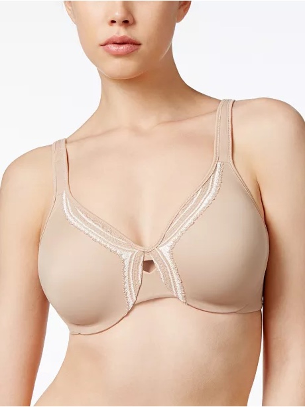 NWT Underwire Cream Lace Necklace Minimizer Bra 35912-38DDD